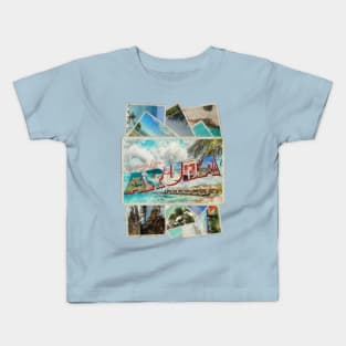 Greetings from Aruba Vintage style retro souvenir Kids T-Shirt